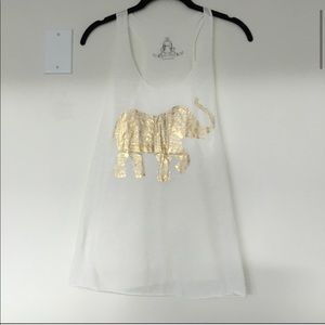 Elephant Top Worn Once Gold and White